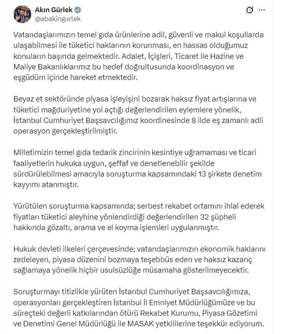 Beyaz Et Sektöründe Operasyon: 32 Gözaltı